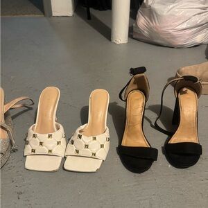 Elegant White and Black Women's Heels